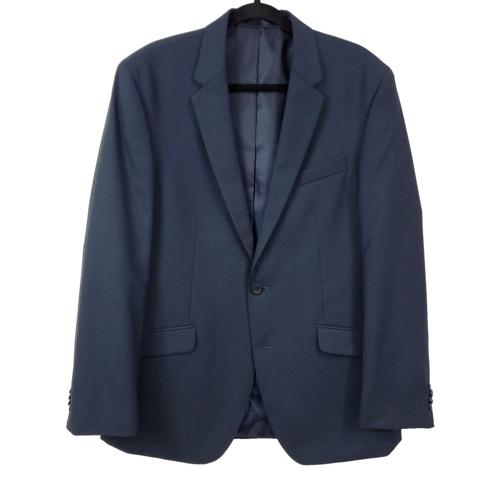 Kenneth Cole Mens Blue Blazer Jacket Sport Coat Sz 42 R Two button Preppy